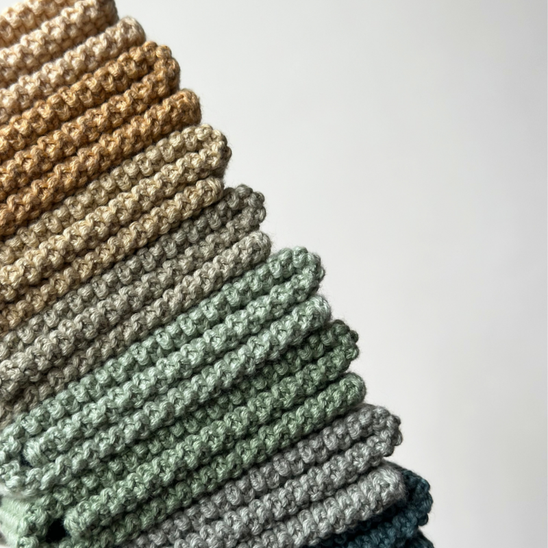 Strikkede karklude – Solid – Pampas (hver med 2)