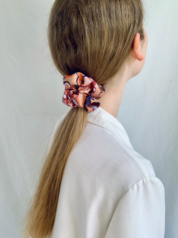 Scrunchie - Retro Flowers - Recycled