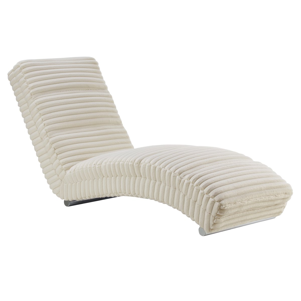 Chaiselongue Plüsch-Cord Beige
