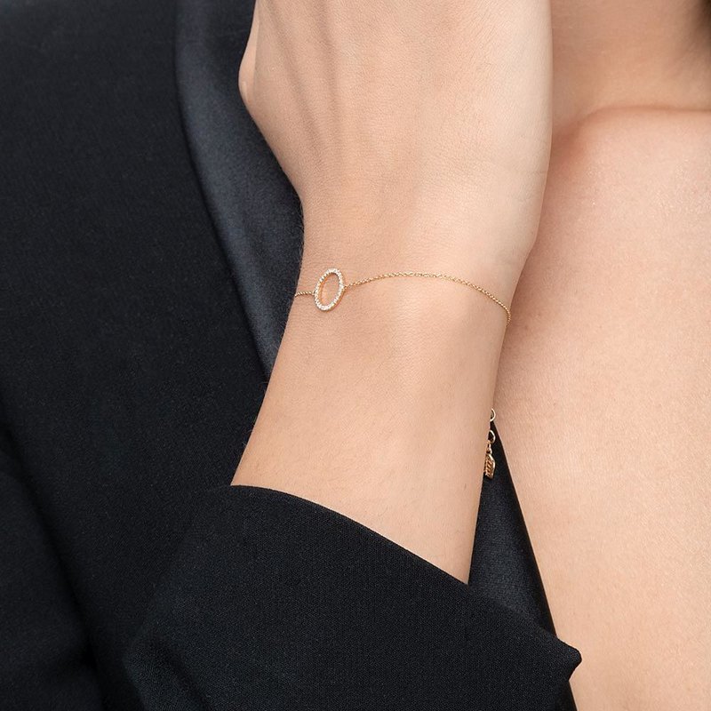 Bracciale circolare con diamanti, oro giallo 18 carati