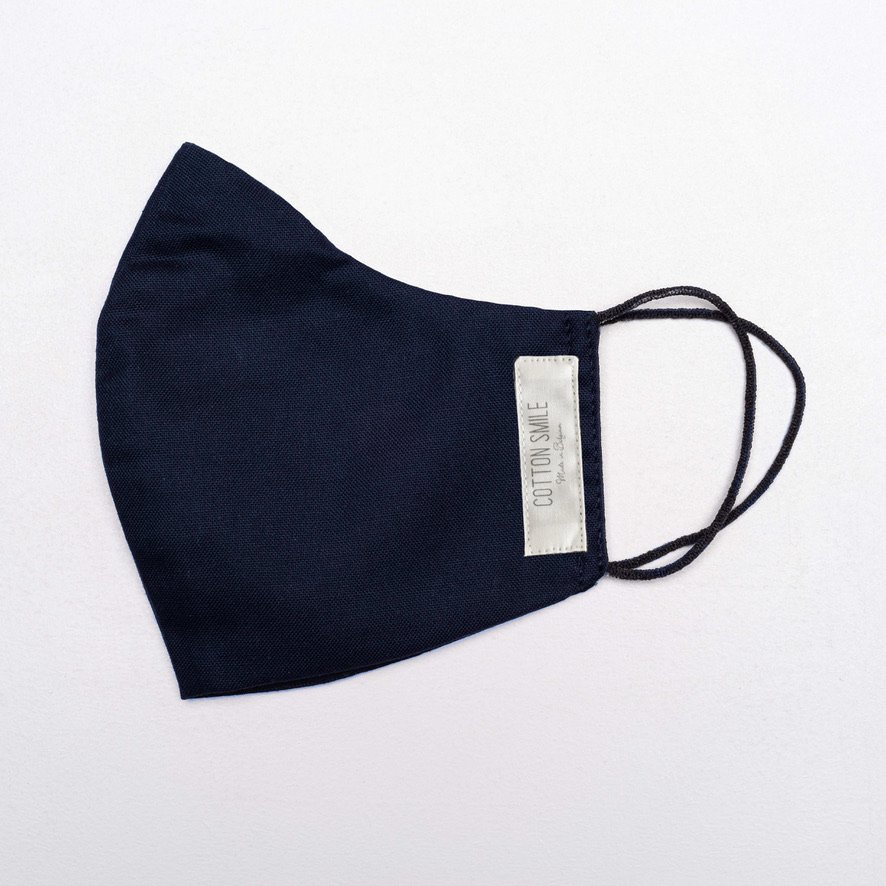 Maschera per il viso in cotone blu navy argento