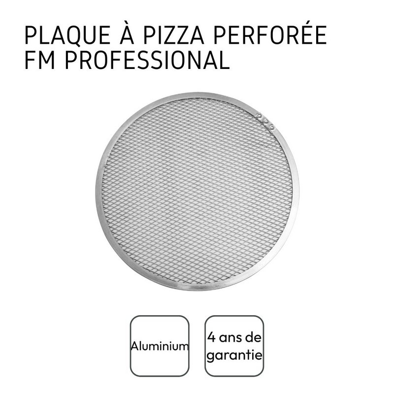 2 Bandejas para pizza de aluminio perforadas para cocción al horno 30 y 33 cm FM Professional