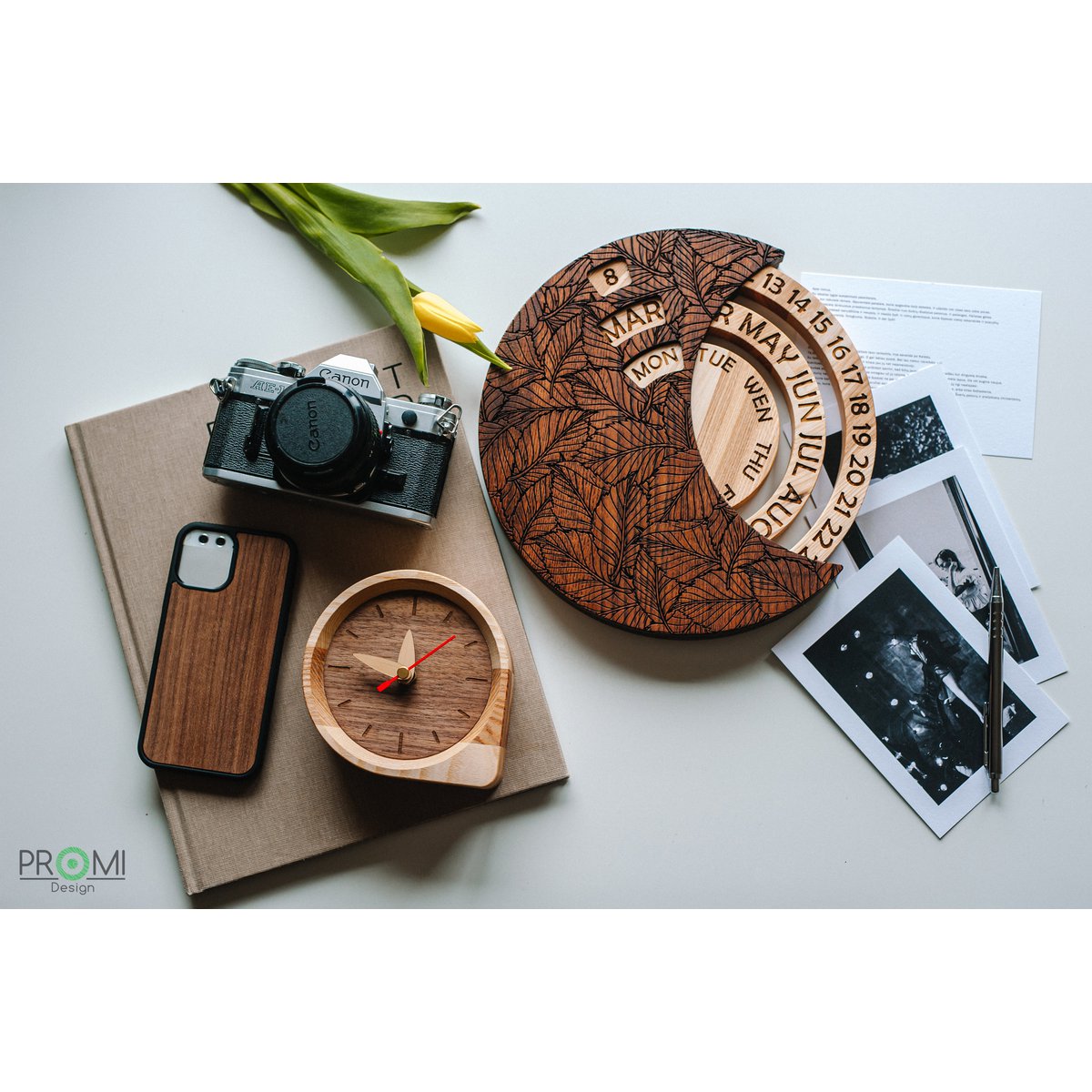 Reloj de madera, reloj de mesa de madera, reloj de escritorio, reloj moderno, reloj de madera, mini reloj