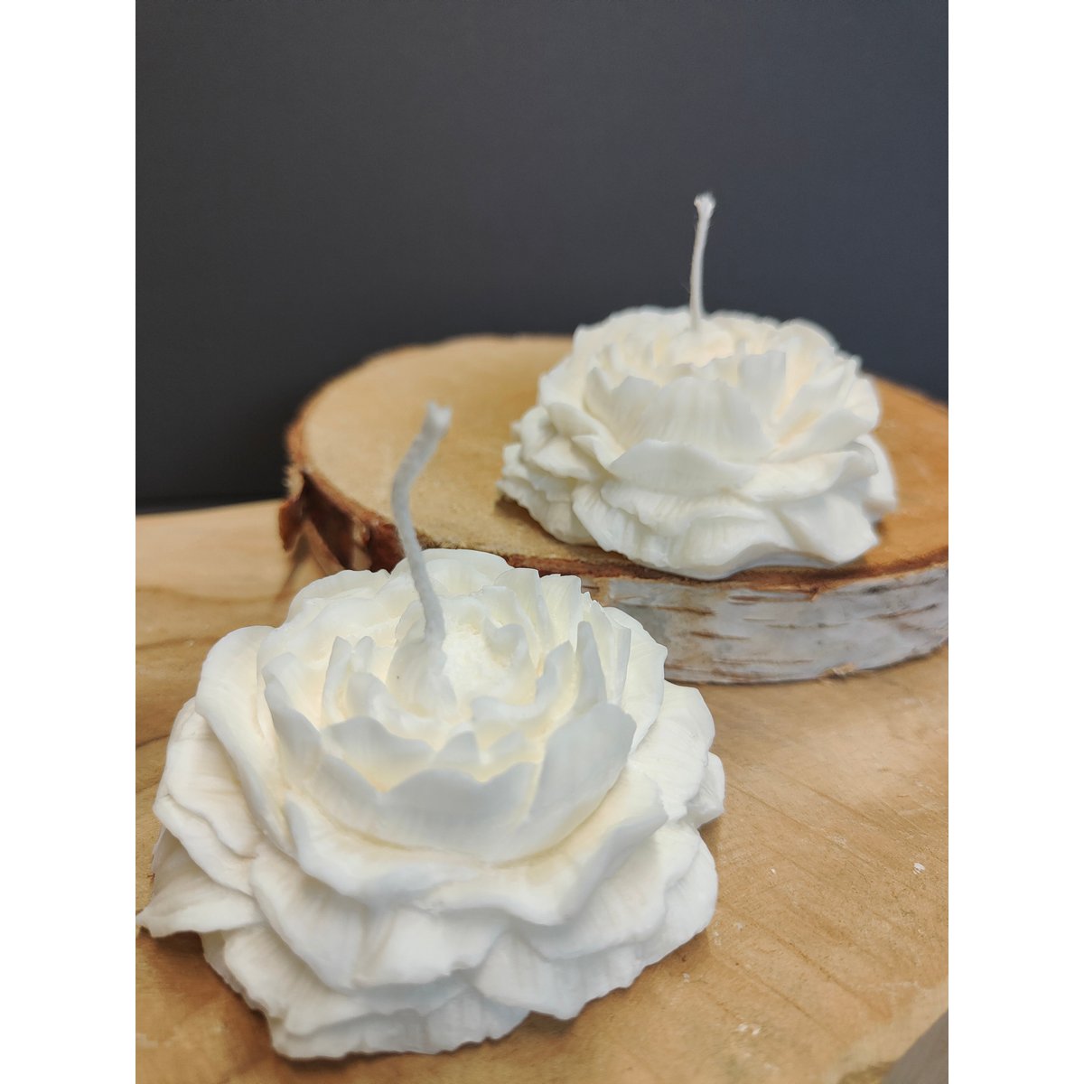 Peony candle - Set of 2 candles - Peony candle set of 2 - Rose - Rose