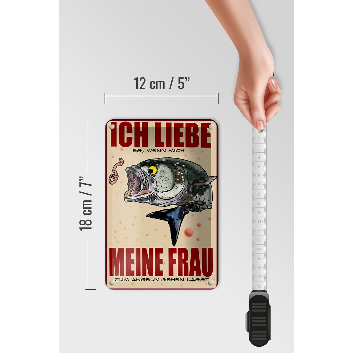 Tin sign saying 12x18cm if my wife lets me go fishing decoration