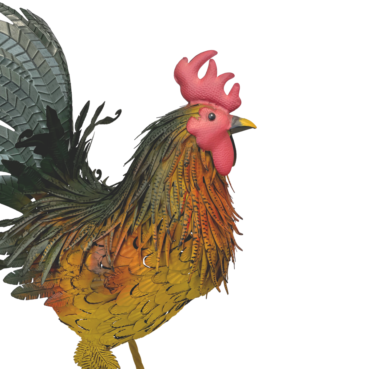 Gallo gigante h 95x70x40 cm colorido en hierro