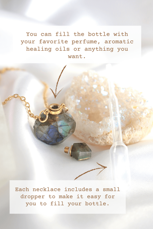 Luxury Mini Crystals Bottles | 24K Natural Crystals Bottle Necklaces