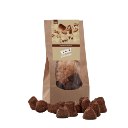 Chocolate truffles in a 130g package. Rich, decadent chocolate treats with a soft, creamy center.