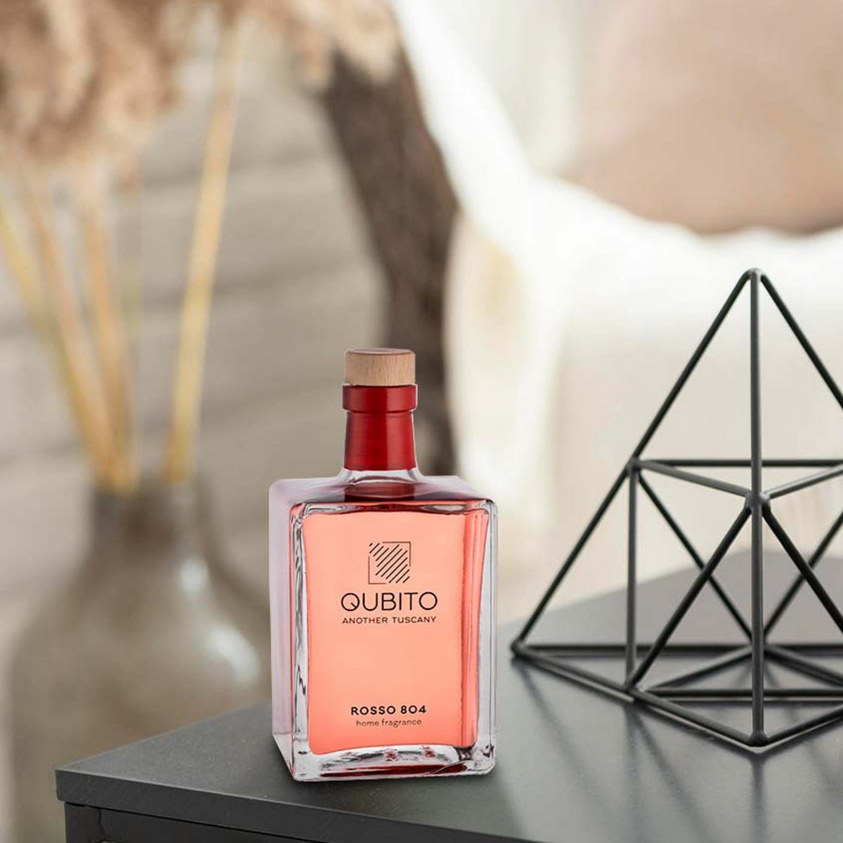 ROT 804 (250 ml), Raumparfum – Raumdiffusor mit Stäbchen, handbemalte Flasche, hergestellt in Italien