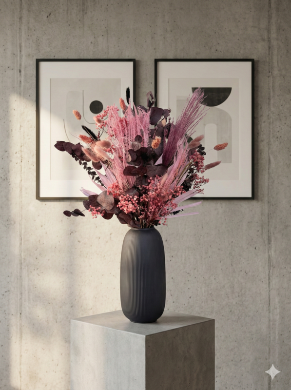 Touch of Pink: Tidløs elegance i nuancer af lyserød - tørret blomsterbuket