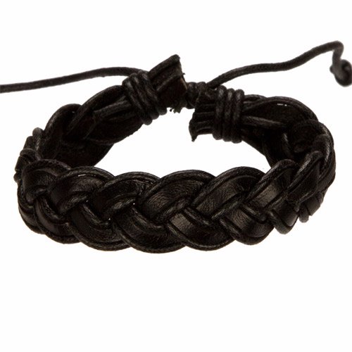 Pulsera de cuero, negra