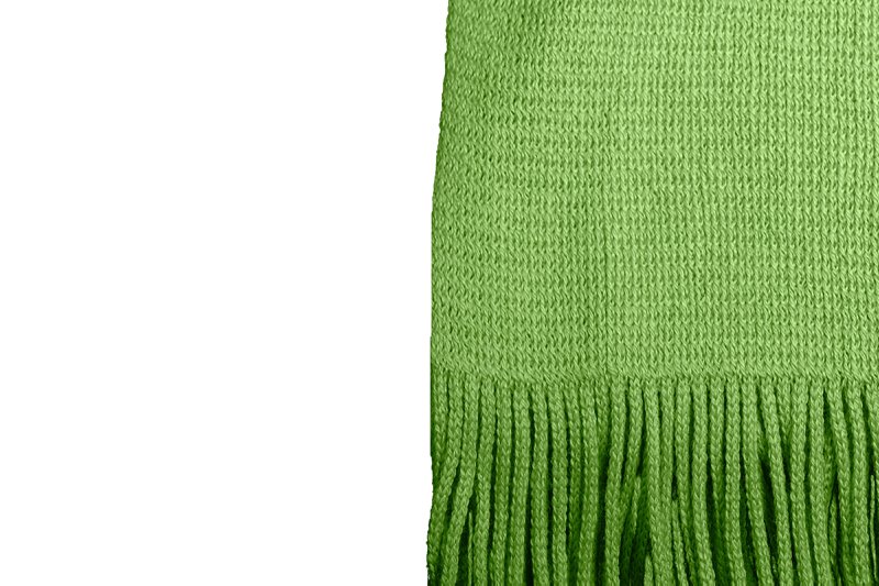 Green wool and acrylic scarf