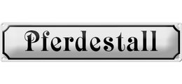 Blikskilt gadeskilt 46x10cm hestestald rideheste dekoration