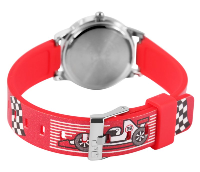 Montre pour enfants Q&Q avec bracelet en plastique, "voiture de course", 3 bars