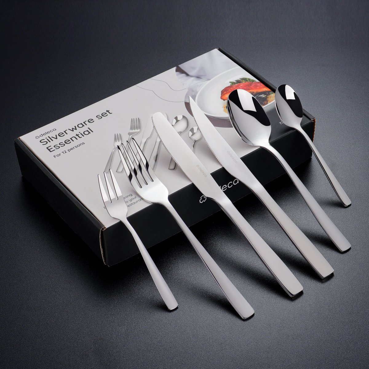 Besteckset Essential – 12 Personen / Silber 18,0 Edelstahl