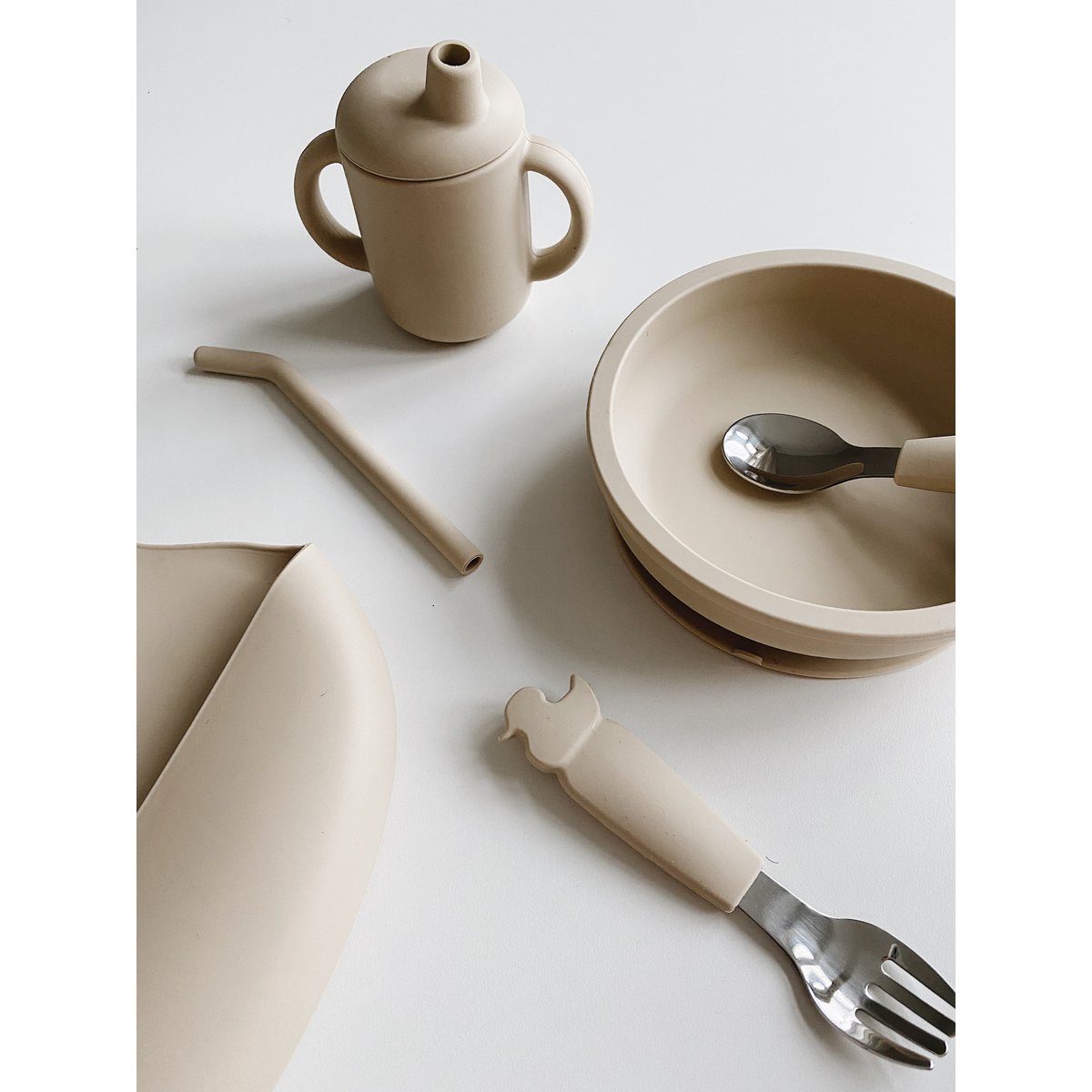 Silicone Sippy Cup - Oyster Beige