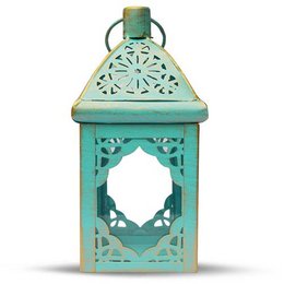 Lanterne Oriental Chic Guld/Turkis 21 cm