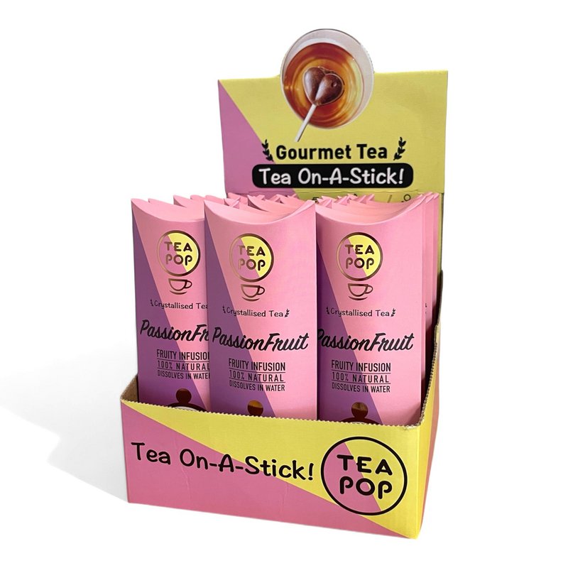 TEA-POP Tea-On-A-Stick | PassionFruit | 20 Sticks Display Tray