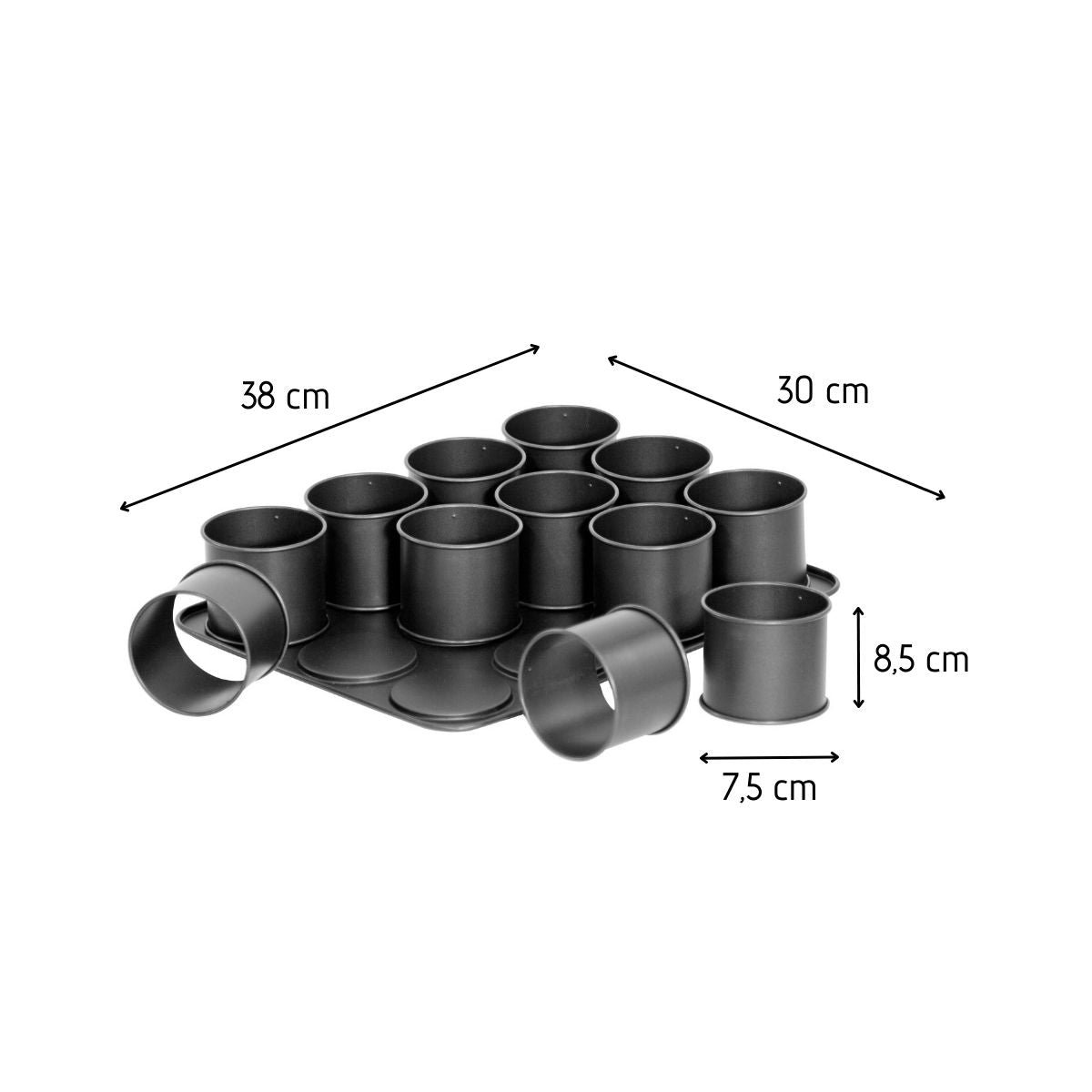 Blacha do pieczenia 12 wyjmowanych mini okrągłych foremek Zenker Black Metallic