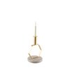Bougeoir doré mat octo support marbre h.17 cm