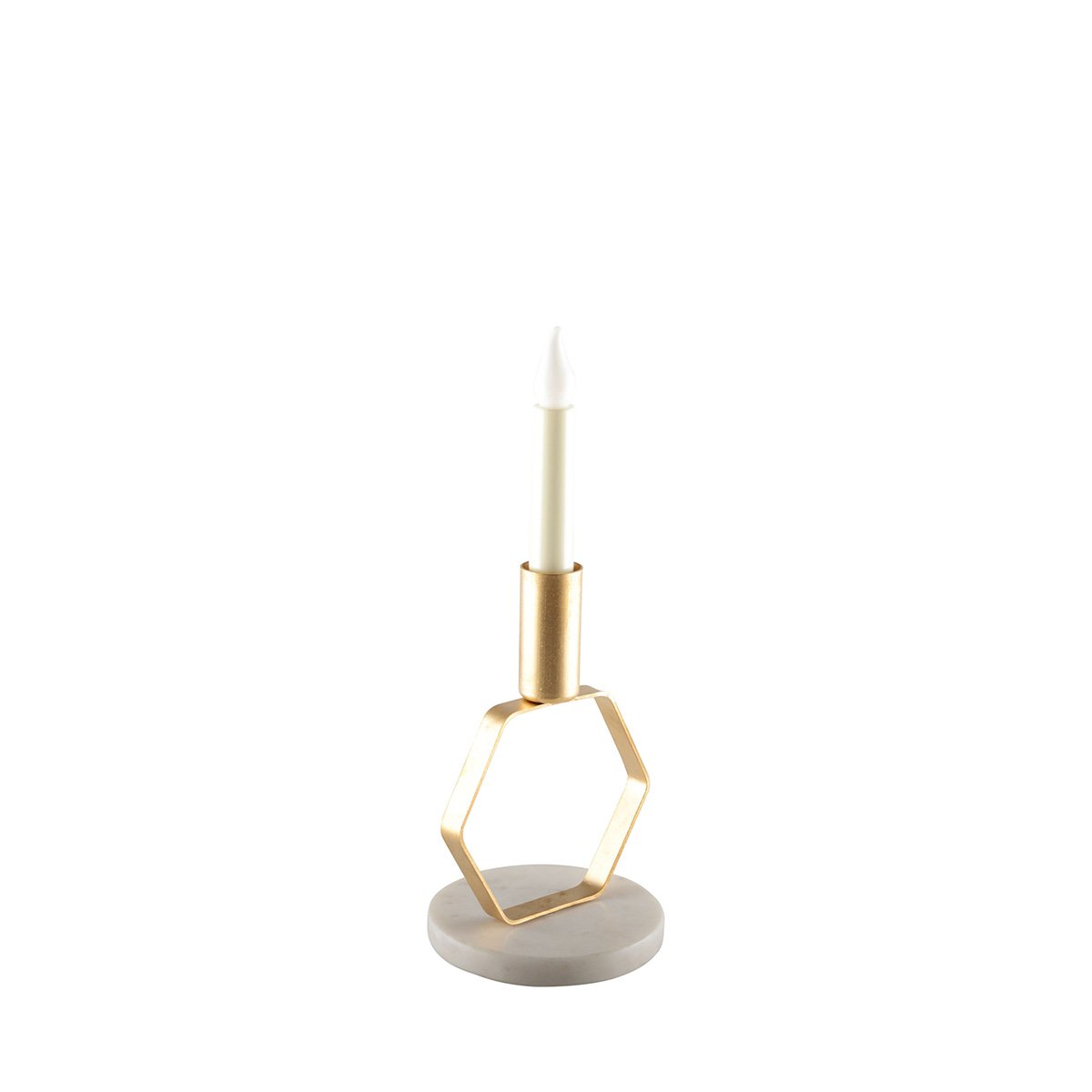 Mat Ecoto Golden Candle Holder Marble Support H.17 cm