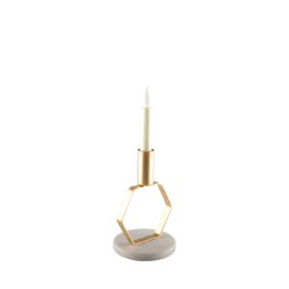 Mat Ecoto Golden Candle Holder Marble Support H.17 cm