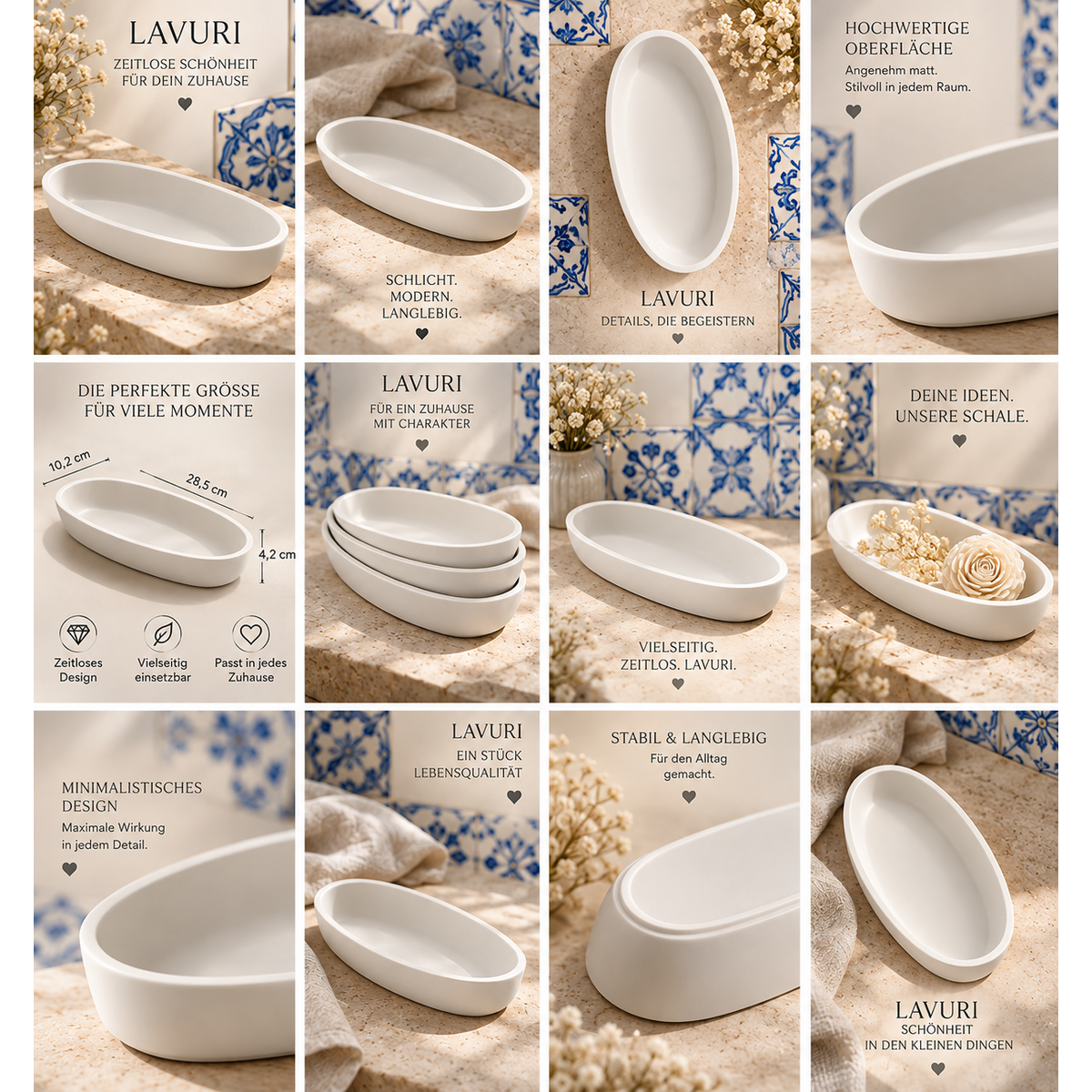 LAVURI La Gondola – Handgefertigtes Deko-Tablett, DIY-Schüssel