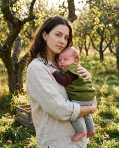 Merino wool knitted baby spencer - Pickle