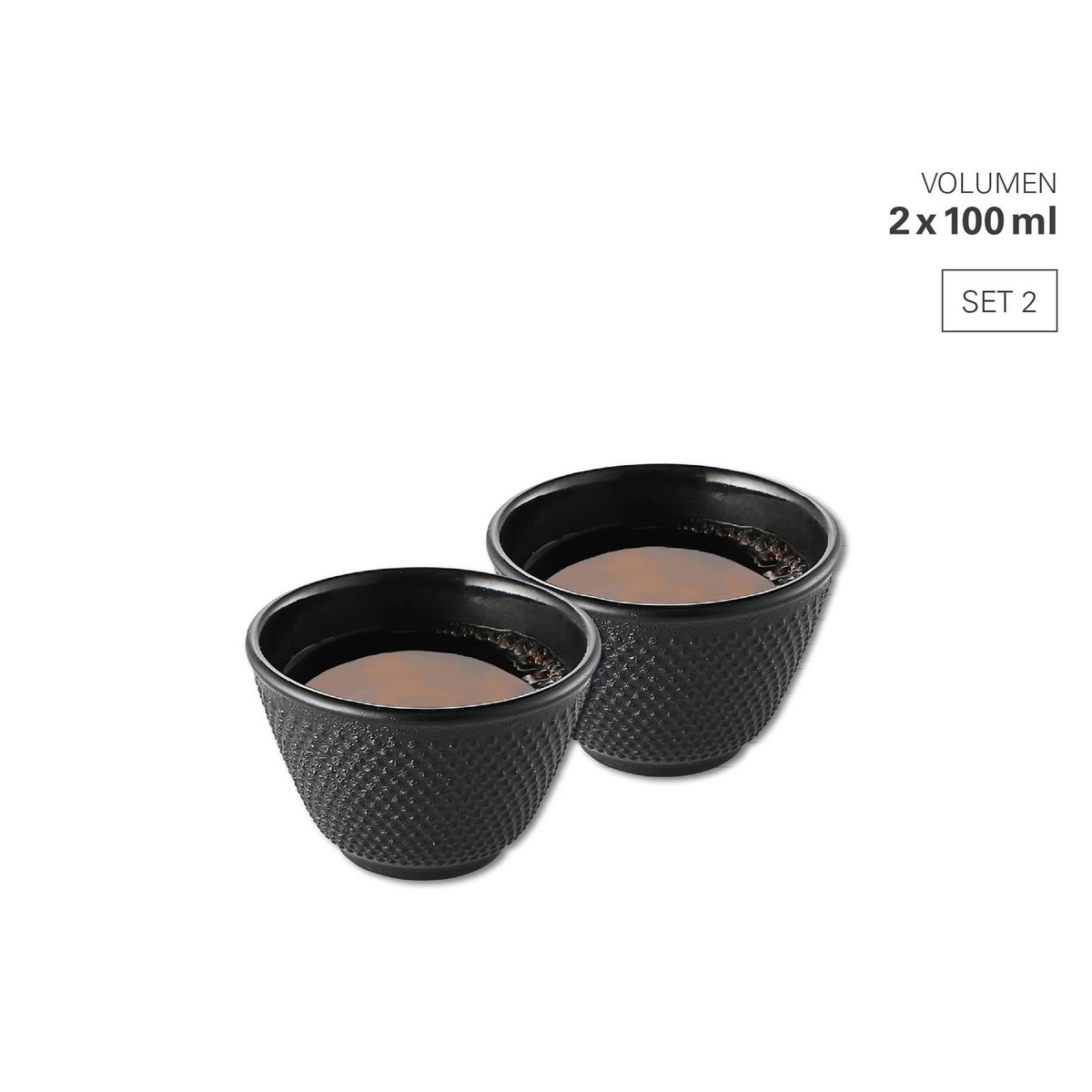 Mug set 2x 100 ml made of cast iron