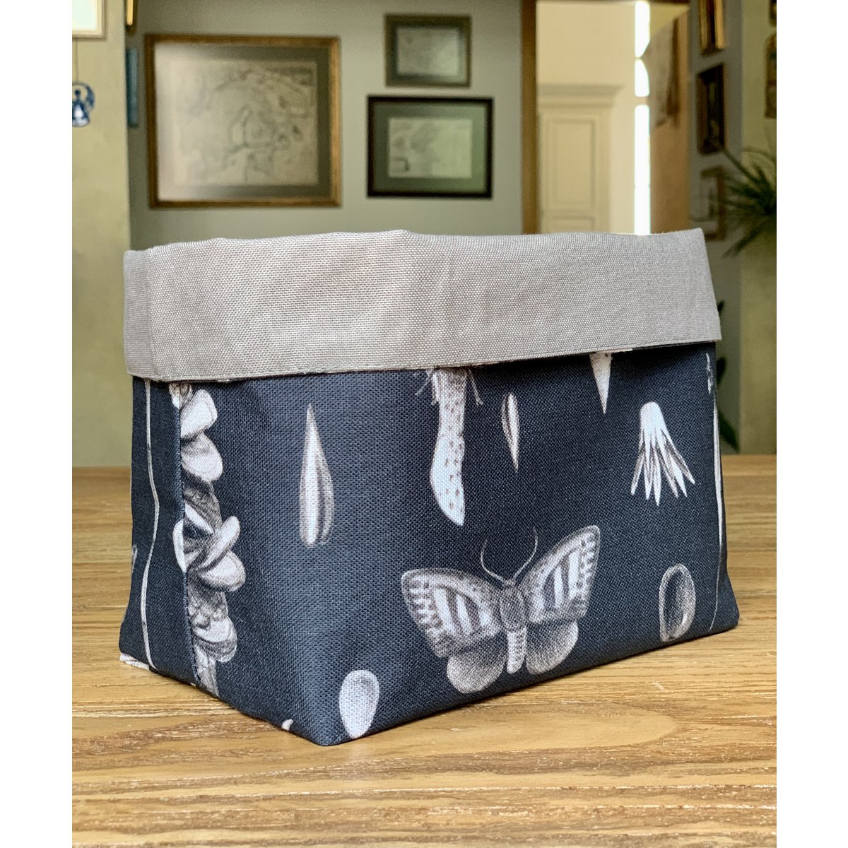 Cesta de Tela, Panera h=20cm, 100% Algodón, Estampada | Semillas De Carbono
