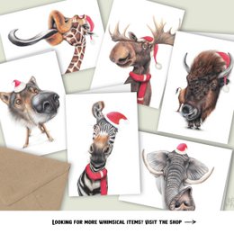 Zebra Christmas Card, Greeting Card, Holiday Card 12,3 x 17,5 cm