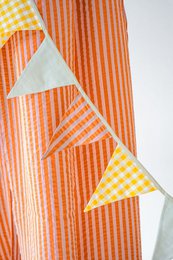 Dosel infantil con volante "naranja y rosa"