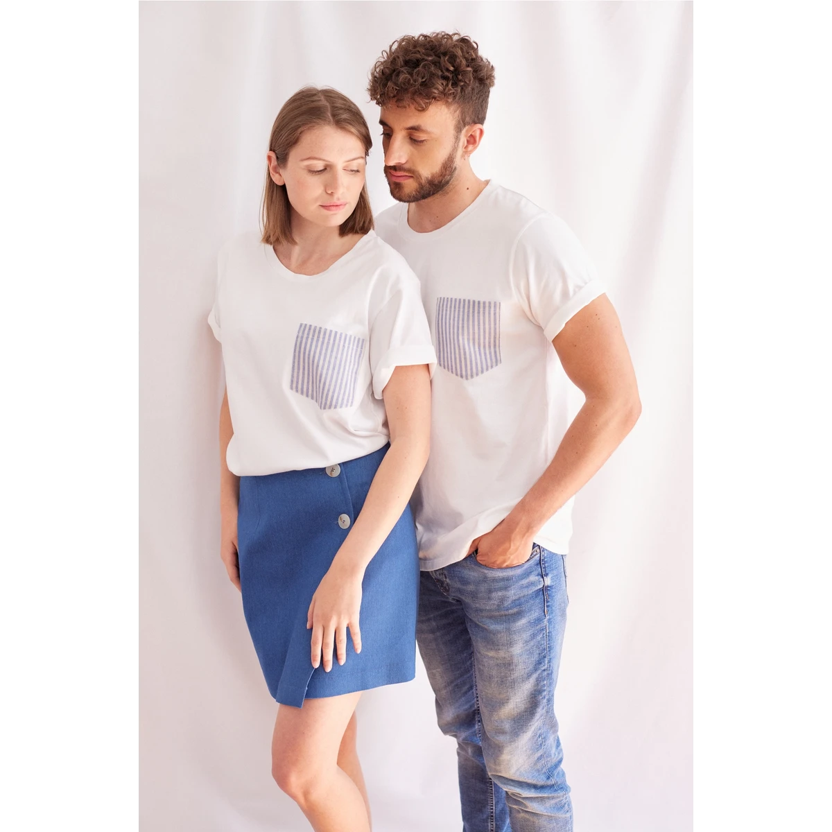 T-shirt pocket rayée