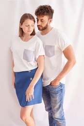 T-shirt pocket rayée