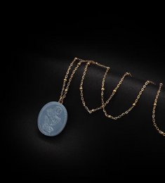 Botanical Mother of Pearl Medallion Necklace