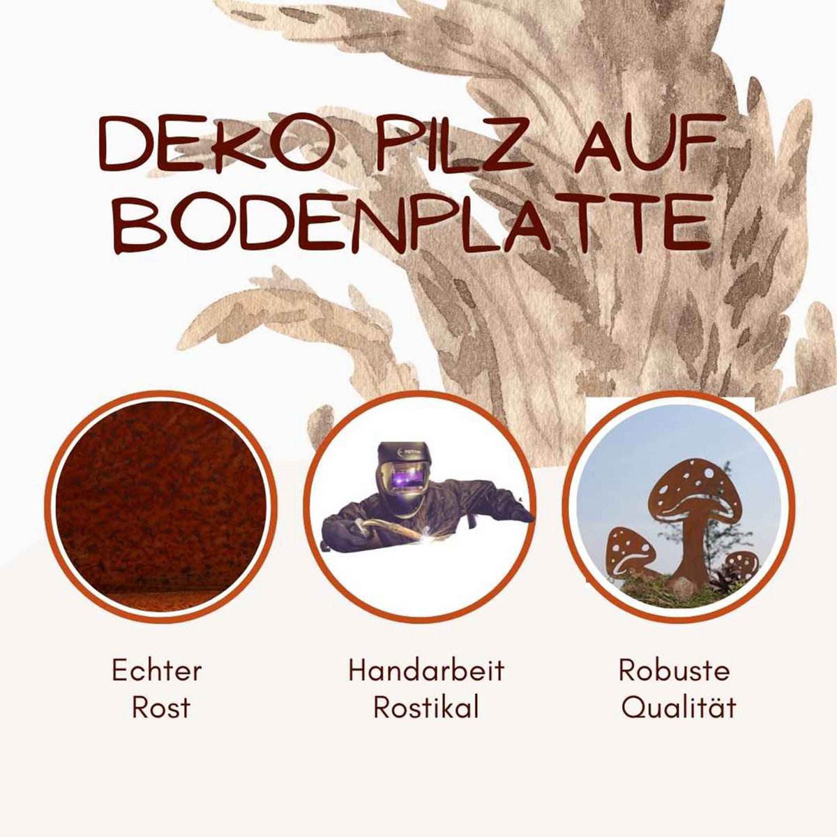 Setas de decoración de otoño | Seta decorativa de metal para otoño.