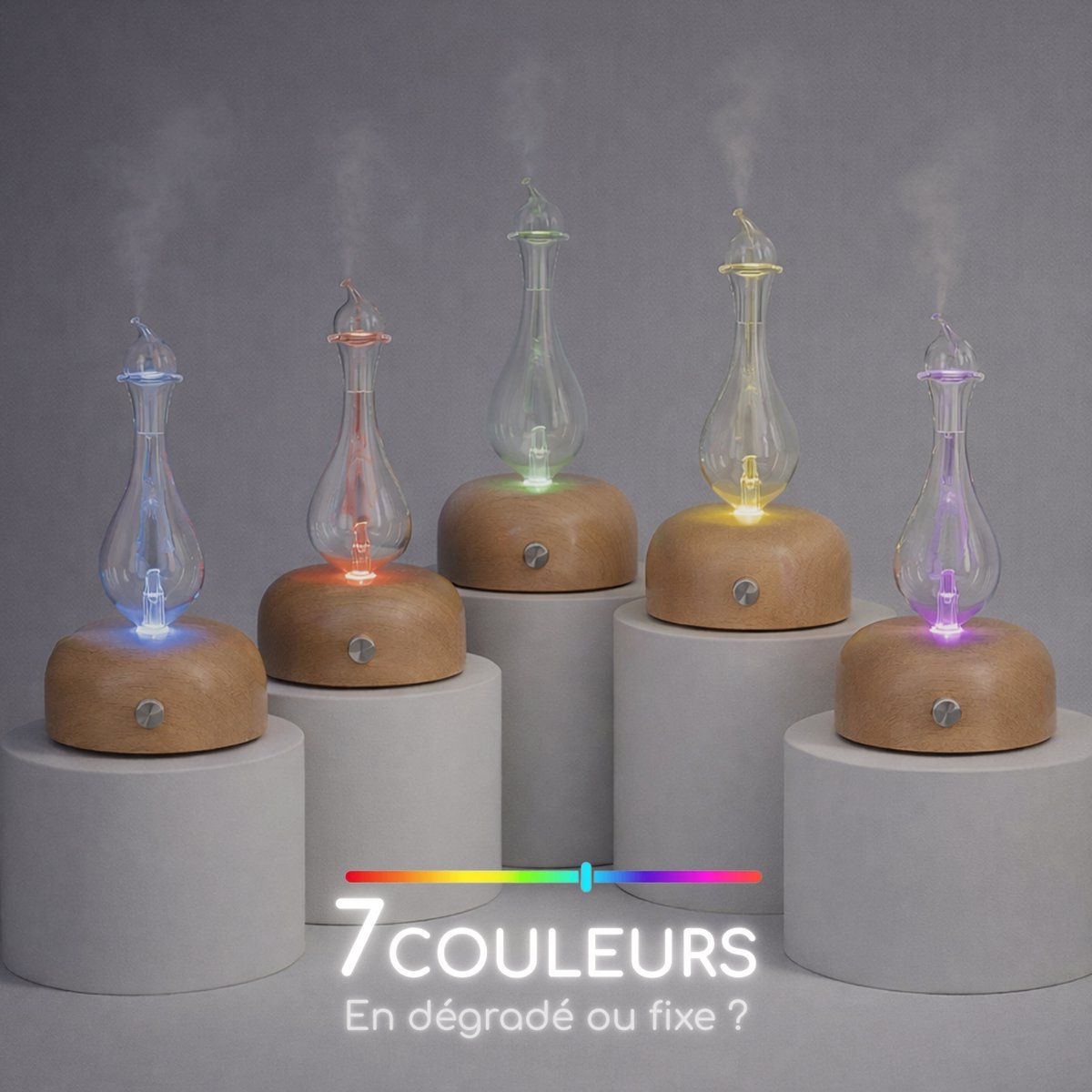 Nebulization diffuser - Aurora - wood and FSC glass - Sober and modern design - Timer function - Dimmer button - Decoration gift idea