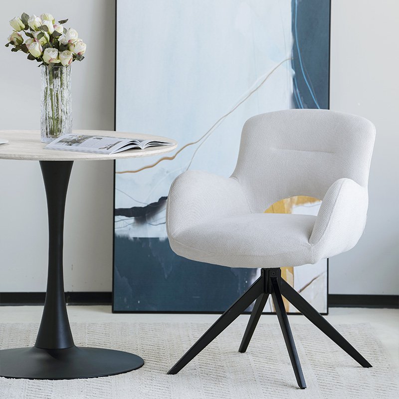 Mesa de comedor redonda de Tiana [Travertino] [80 cm]