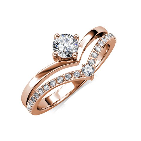 Bague Zinnia - Oder Rosé et Cristal