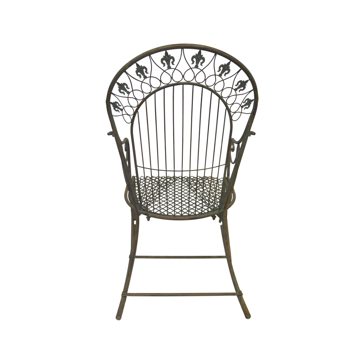 English green iron rocking chair 78.5x56x112 H cm