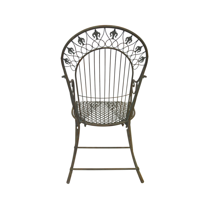 English green iron rocking chair 78.5x56x112 H cm