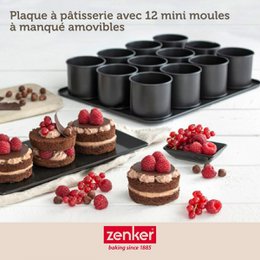 Bandeja de horno 12 moldes mini redondos extraíbles Zenker Negro Metalizado
