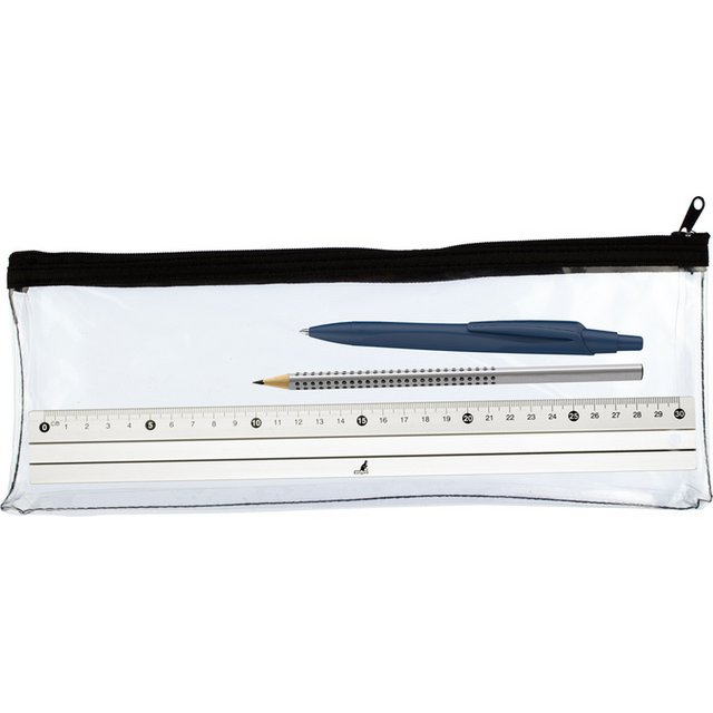 Etui Kangaro transparant 125x330mm, zwarte rits