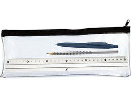 Etui Kangaro transparant 125x330mm, zwarte rits