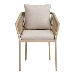 Salerno Dining chair, aluminum/polyester, sand, incl. Cushion - Set of 4
