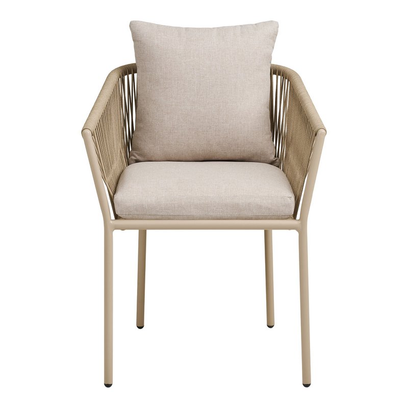 Salerno Dining chair, aluminum/polyester, sand, incl. Cushion - Set of 4
