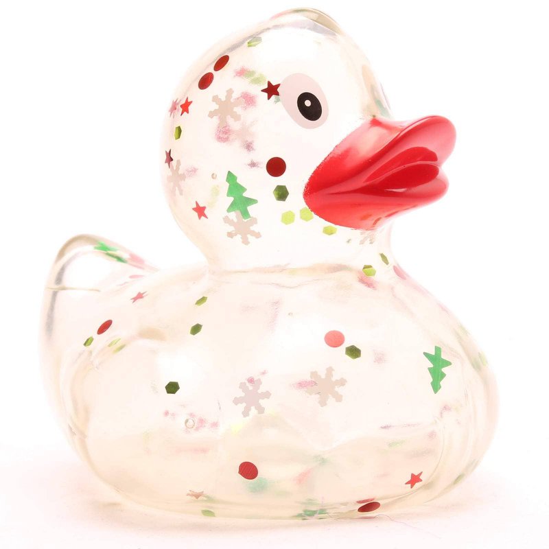 Rubber duck Xmas glitter - red beak - rubber duck