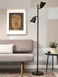 Vloerlamp Bremen 2-kap, zwart