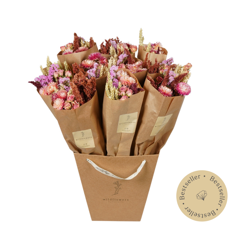 Market More Dried Flowers Bouquet – Pink