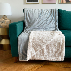 Polar fleece light with imitation sheepskin lining 130x170